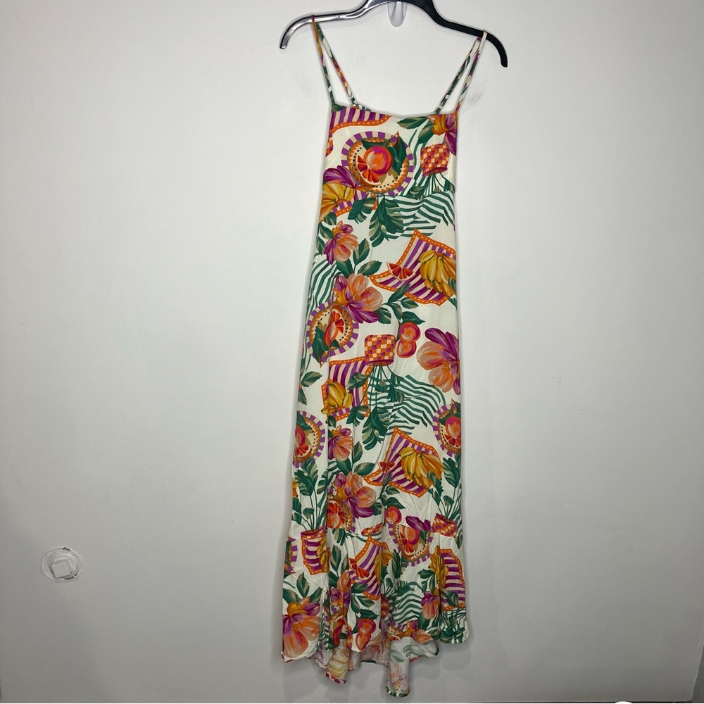 Anthropologie Paper Heart maxi sundress multicolor fruit pattern women’s L XL